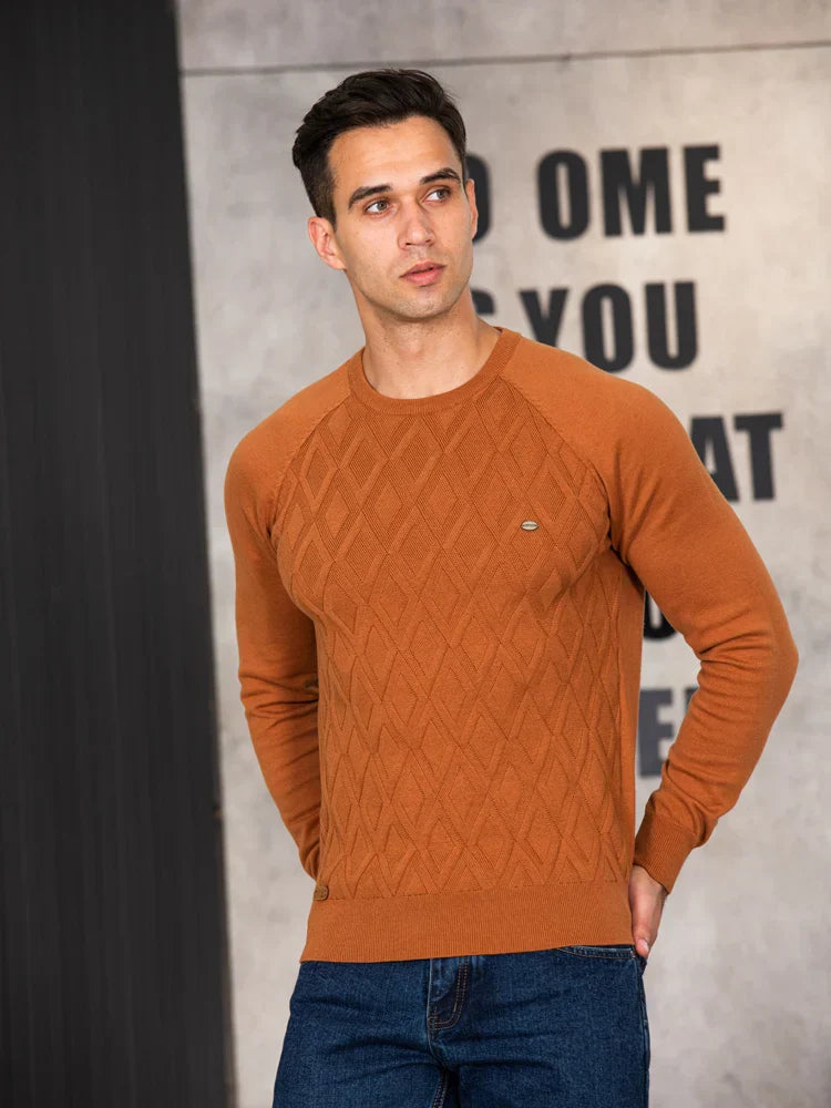 Cedar | Men's Sweater with Check Design