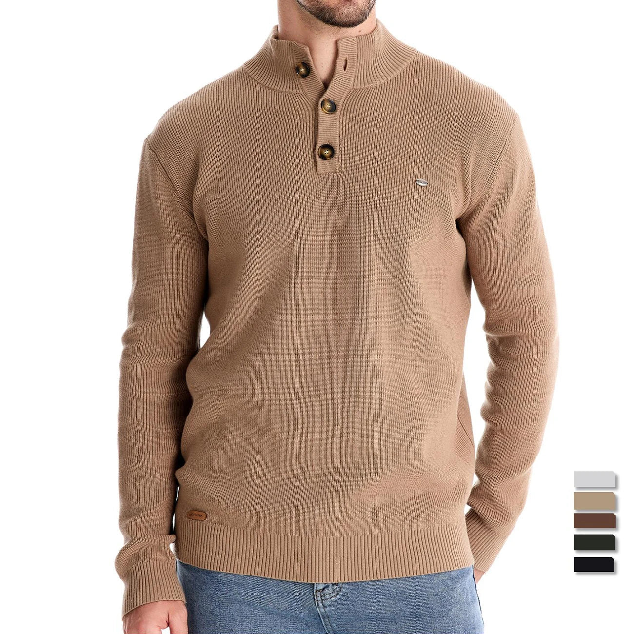 Cedar | Men's Sweater with Button Design