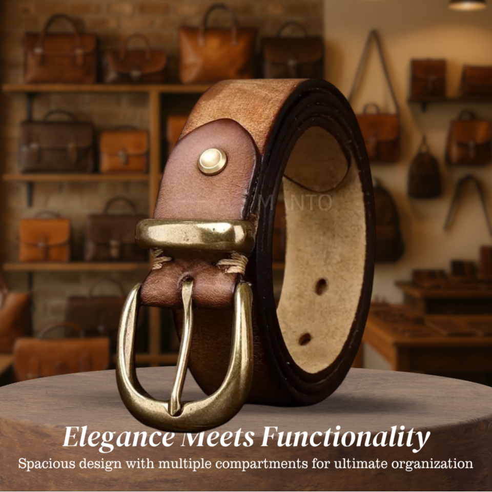 Luca | Retro Belt with Gold Buckle