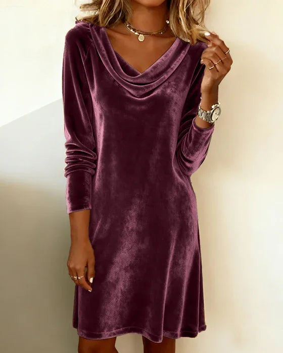Women's  Loose Fitting Velvet Dress