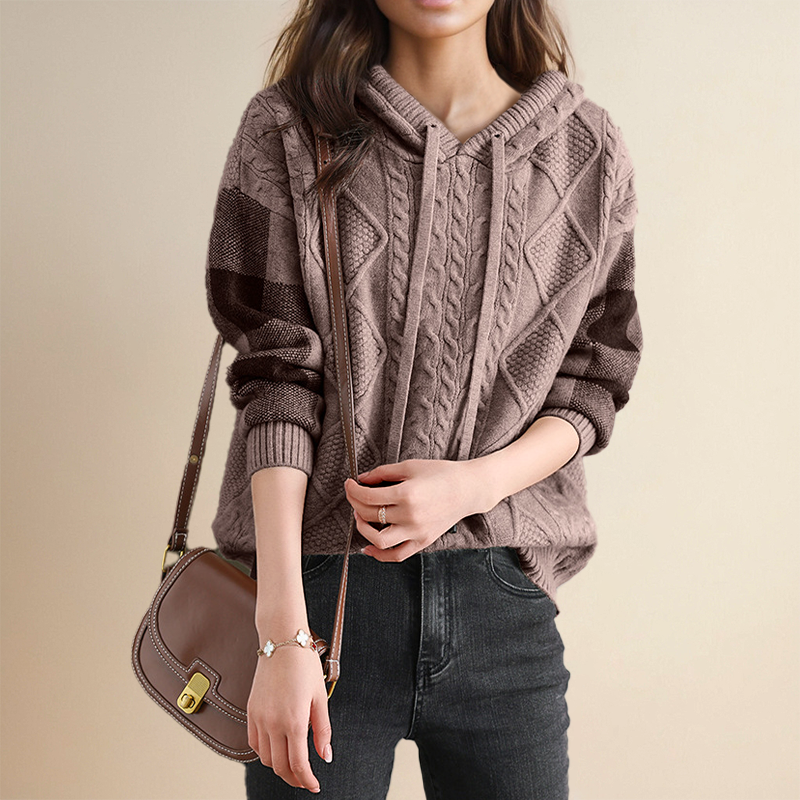 Elisse | Jacquard Hooded Sweater