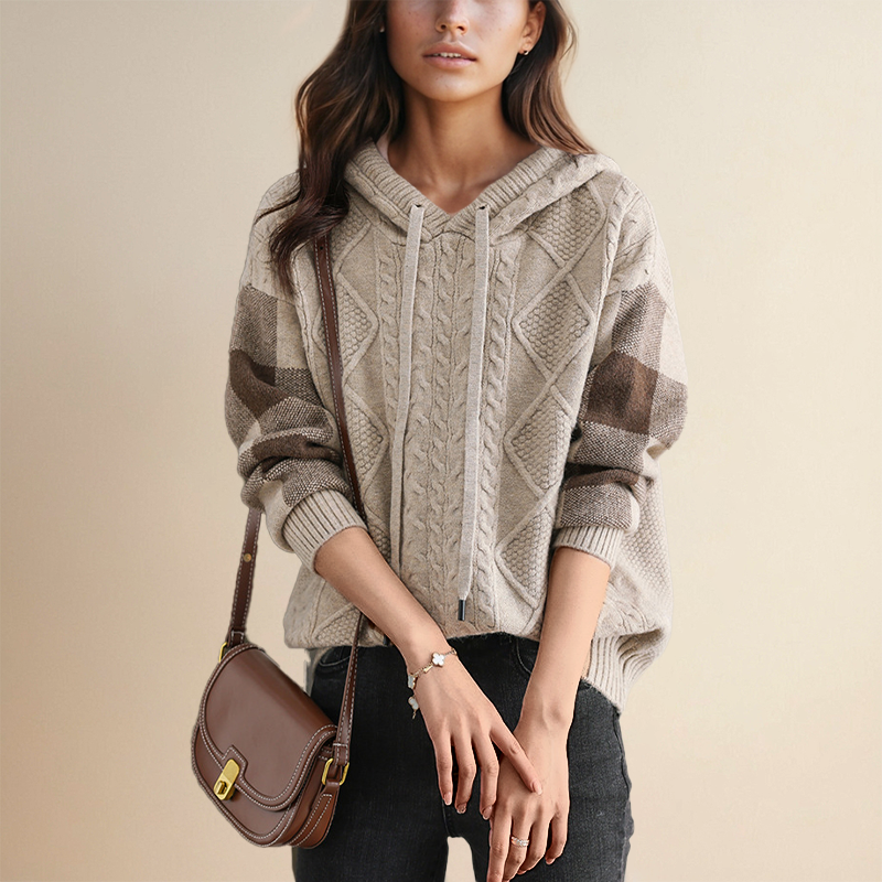 Elisse | Jacquard Hooded Sweater