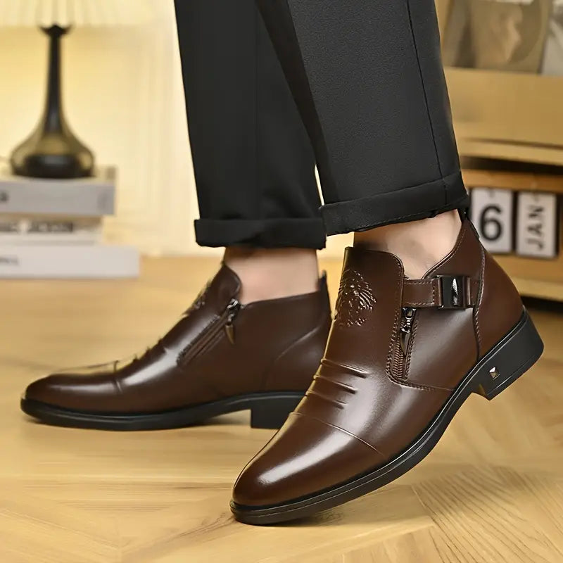 Black Leather Ankle Boots Alex with Side Zip for a Bold and Sophisticated Look