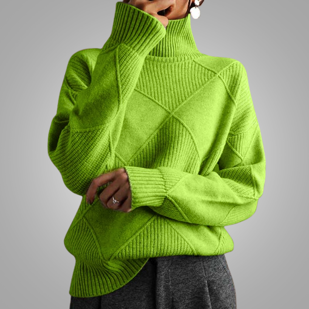 Orelia | Cozy High Collar Knit Sweater